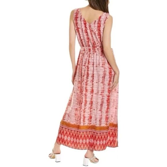 BeachLunchLounge Lynette Tie Dye Maxi Dress Sleeveless Red Multi Women’s Medium - Picture 2 of 14